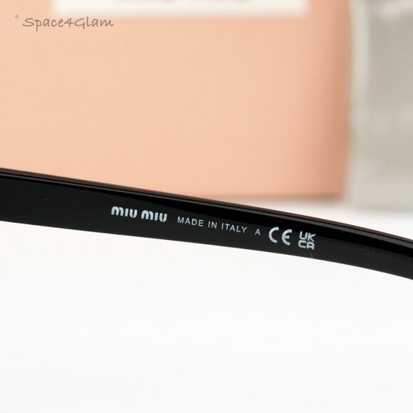 BRAND NEW Miu Miu MU10ZS 1AB5S0 Black Grey Square Unisex Sunglasses 0MU 10ZS